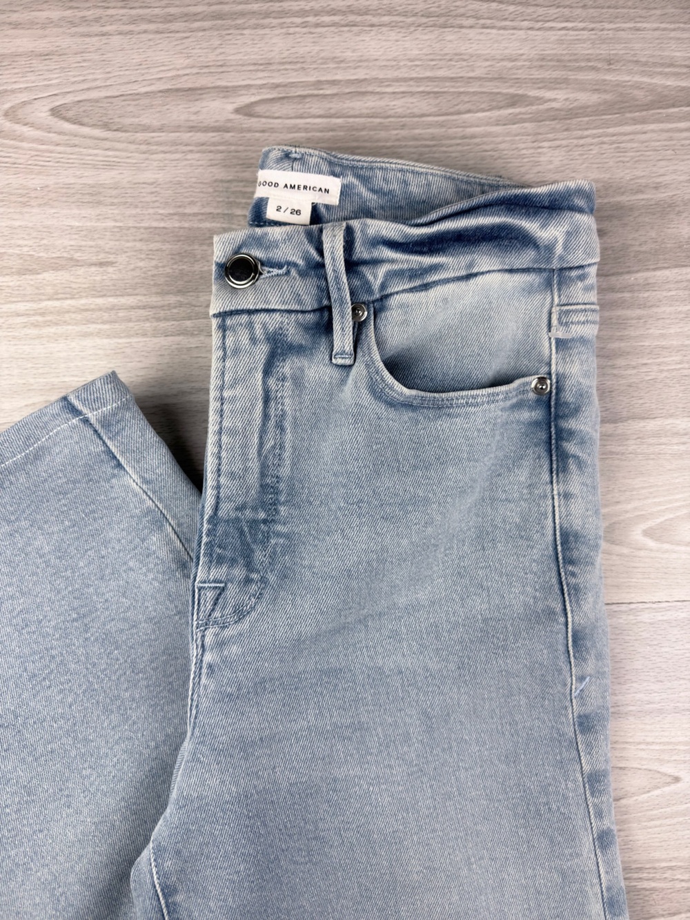Good American Good Waist Soft Tech High Waist Palazzo Jeans Size 26 - Picture 11 of 15